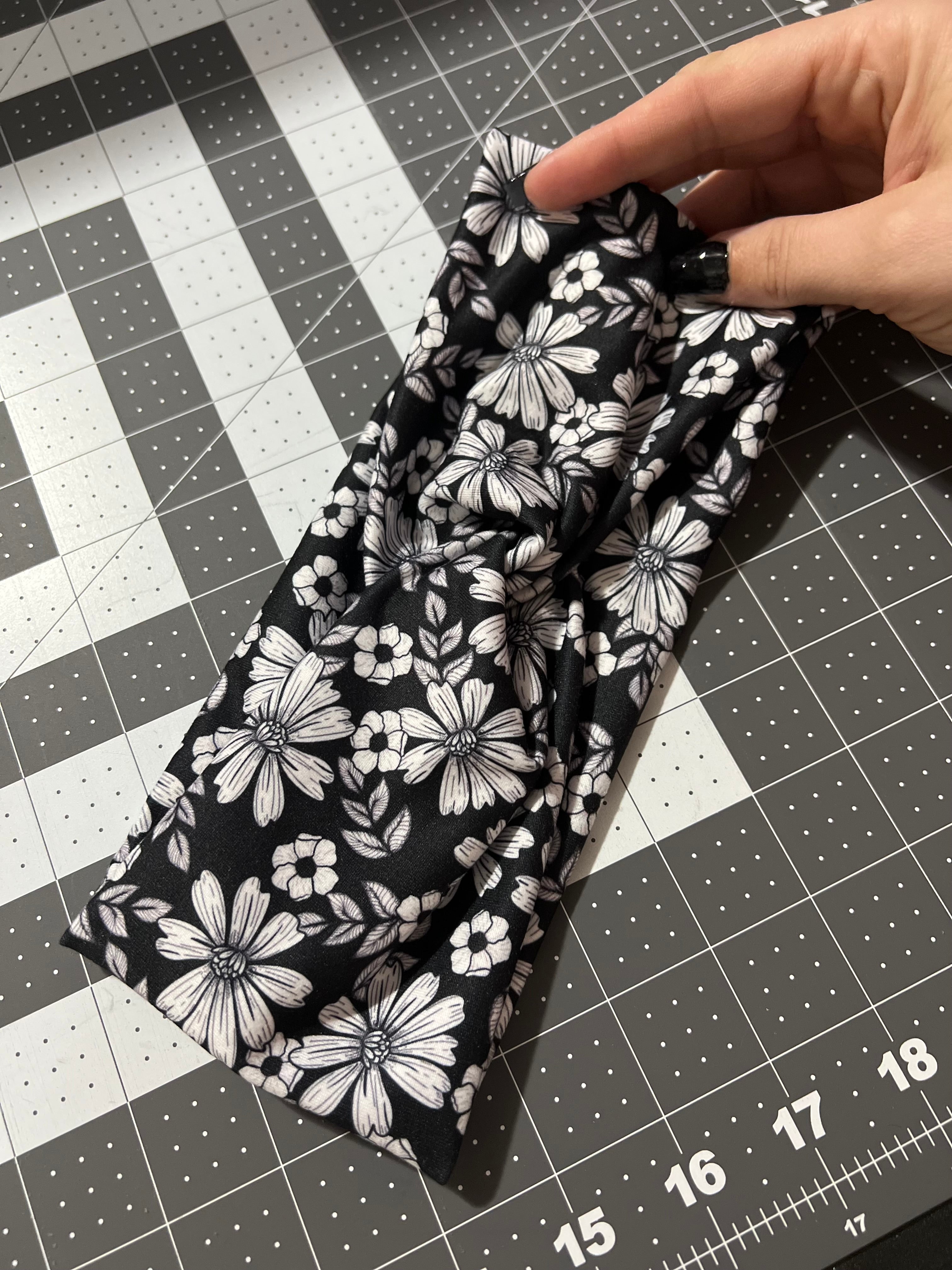 Black and White Floral Headbands