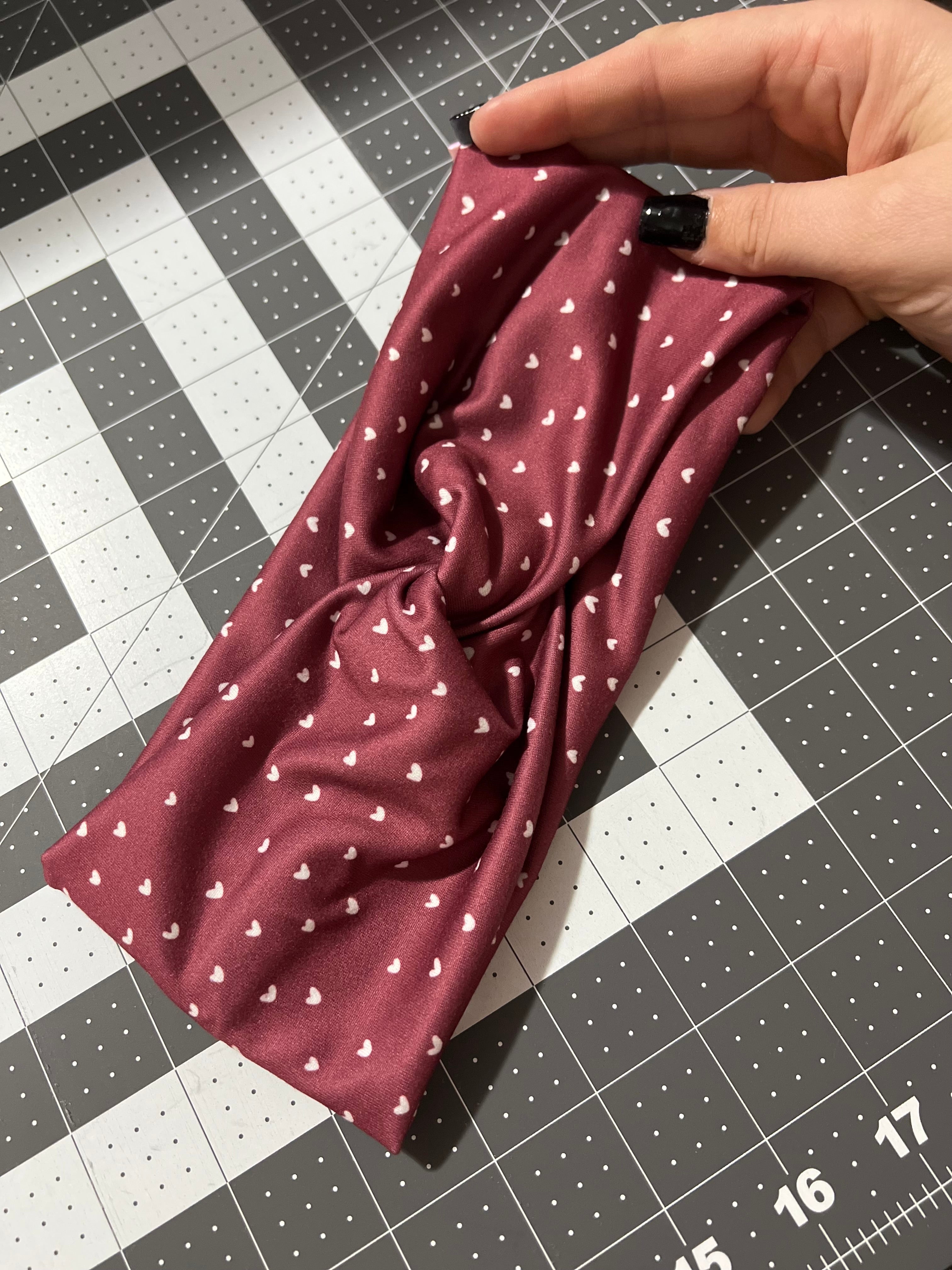 Brown Hearts Twist Headbands