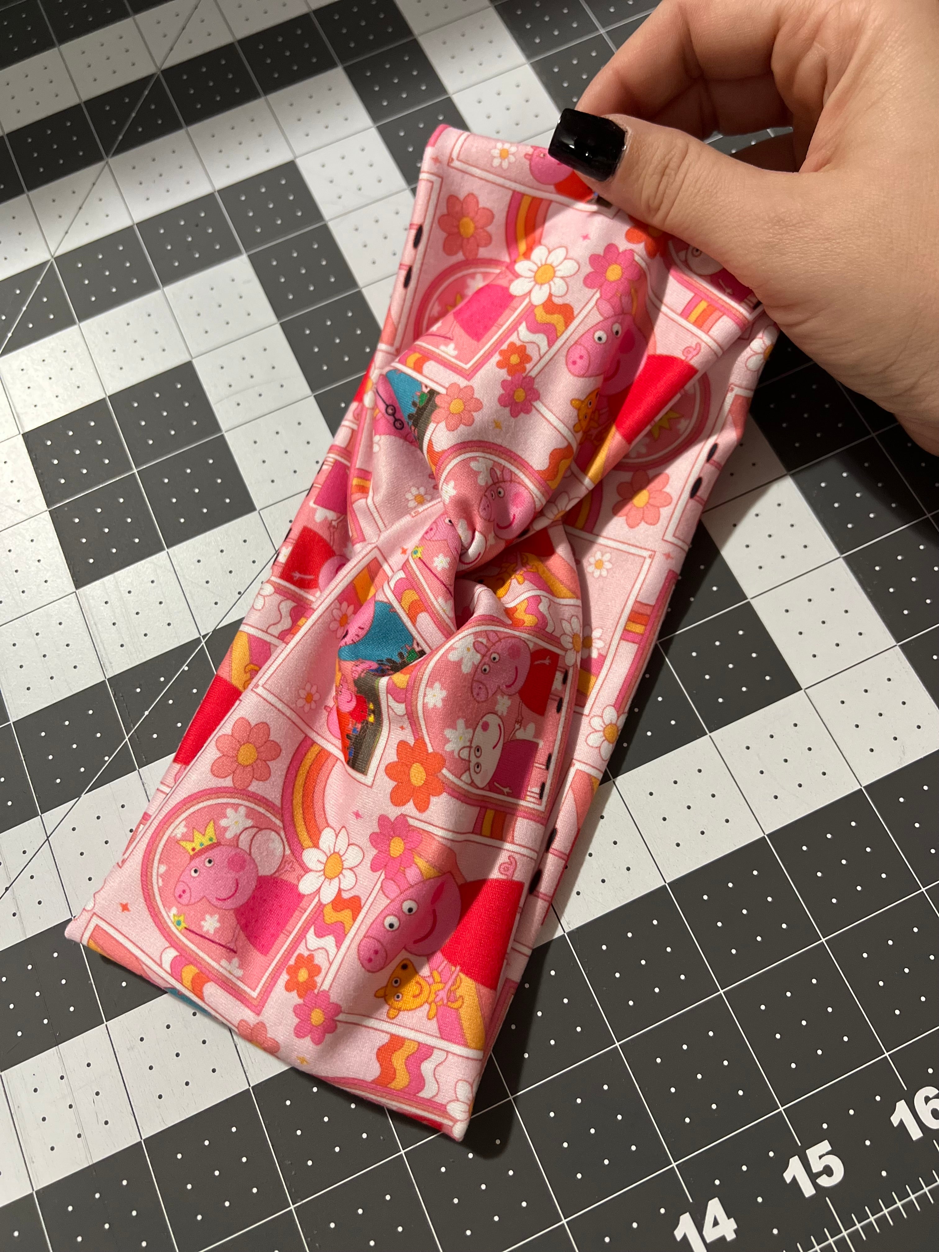 Pink Pigs Twist Headbands