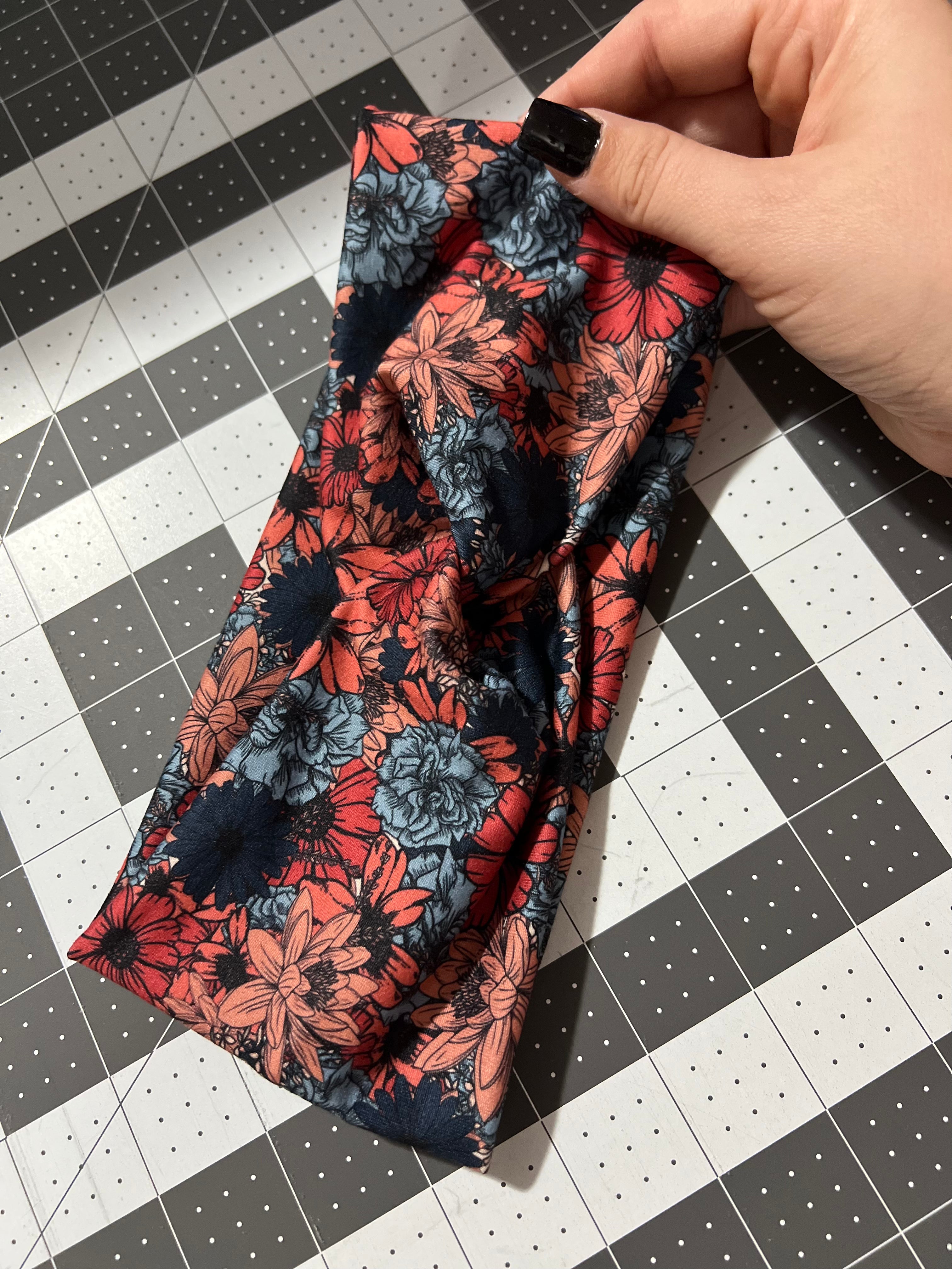 Deep Floral Twist Headbands